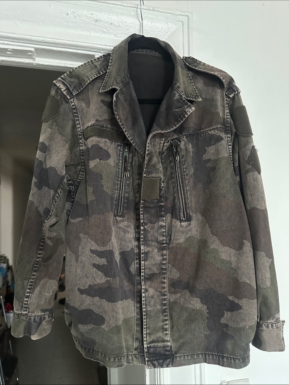 Brandy Melville Men's Camouflage Field Jacket - Olive & Brown